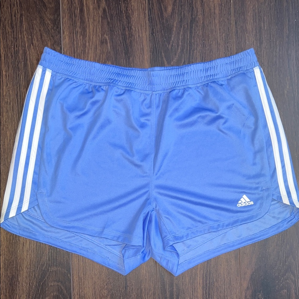 Adidas Women's AeroReady Blue Mesh Shorts, Size: 1X